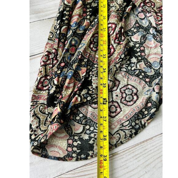 Abbeline Flowy Pattern Pants, Size Small, High Slit, 100% Rayon Soft Comfort - Picture 11 of 12